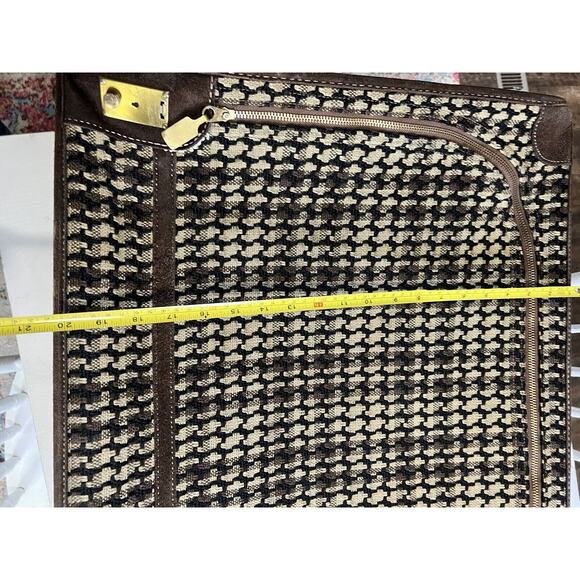 Neiman Marcus Tweed/Suede Luggage Set..plaid Houndstooth Prop Retro MCM - Picture 13 of 16